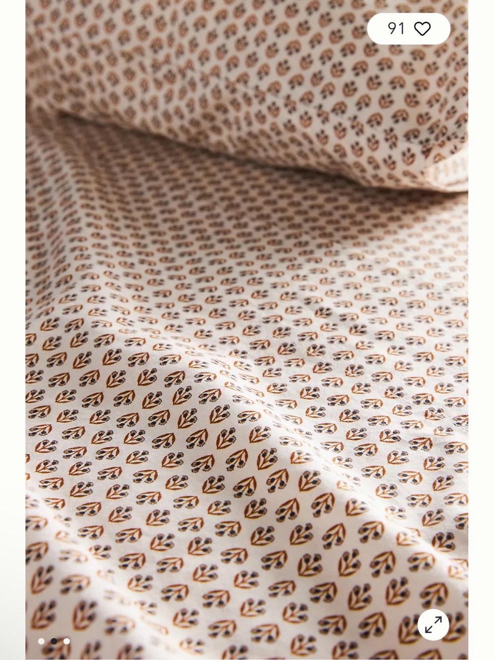 Amber Lewis for Anthropologie Carmel Organic Percale Sheet, Queen Set - Picture 3 of 3